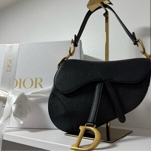 Black Leather Saddle Bag